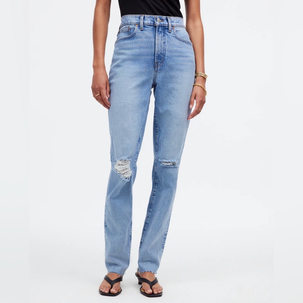 Madewell Light Blue High-Rise Distressed Jeans